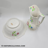 Hand Painted Stick Spatter Wash Bowl & Pitcher Circa 1840 LAM-13