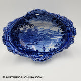 Circa 1825 Windsor Castle Pierced Work Staffordshire Transferware Basket & Tray LAM-14