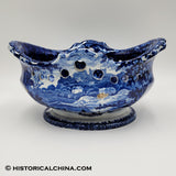 Circa 1825 Windsor Castle Pierced Work Staffordshire Transferware Basket & Tray LAM-14