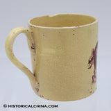 Circa 1820 Spaniel Dog & Child w/ Drum Staffordshire Transfer Child's Mug LAM-18