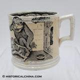 Monkey, Dog, & Rat Scene Transfer Staffordshire Childrens Mug LAM-20