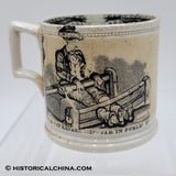 Monkey, Dog, & Rat Scene Transfer Staffordshire Childrens Mug LAM-20