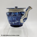 Castle Toward by J. Hall & Sons Blue Staffordshire Transfer Teapot LAM-24