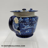 Castle Toward by J. Hall & Sons Blue Staffordshire Transfer Teapot LAM-24