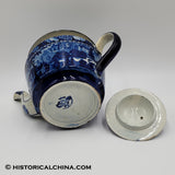 Castle Toward by J. Hall & Sons Blue Staffordshire Transfer Teapot LAM-24