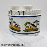 RARE Staffordshire Prattware Bulb Vase Holder Hand Painted Circa 1800 LAM-25