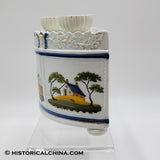 RARE Staffordshire Prattware Bulb Vase Holder Hand Painted Circa 1800 LAM-25