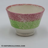 Red & Green Rainbow Spatter "Rose" Child's Cup & Saucer Circa 1830 LAM-27