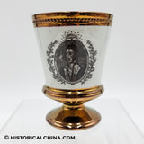 Circa 1830 "Lafayette" Transfer Staffordshire Copper Luster Chalice Cup LAM-30