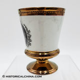 Circa 1830 "Lafayette" Transfer Staffordshire Copper Luster Chalice Cup LAM-30