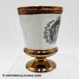 Circa 1830 "Lafayette" Transfer Staffordshire Copper Luster Chalice Cup LAM-30