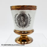 Circa 1830 "Lafayette" Transfer Staffordshire Copper Luster Chalice Cup LAM-30