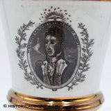 Circa 1830 "Lafayette" Transfer Staffordshire Copper Luster Chalice Cup LAM-30