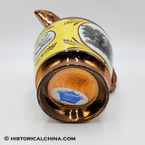 "The Hero of New Orleans" Staffordshire Canary Yellow & Copper Lustre "General Jackson" Transfer Pitcher Circa 1830 LAM-32
