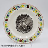 Staffordshire Creamware Plate Hand Painted Circa 1800 by Stevenson Plate LAM-37