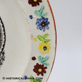 Staffordshire Creamware Plate Hand Painted Circa 1800 by Stevenson Plate LAM-37