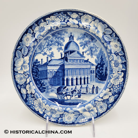 Historical Staffordshire Transferware Boston State House Dinner Plate LAM-38