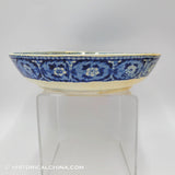 Octagon Church Footed Compote Historical Blue Staffordshire Ridgway Beauties AmericaZAM-186