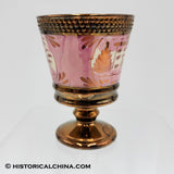 Hand Made & Decorated Circa 1835! Ceramic Pink & Copper Luster Toothpick Cup LAM-39