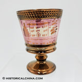 Hand Made & Decorated Circa 1835! Ceramic Pink & Copper Luster Toothpick Cup LAM-39