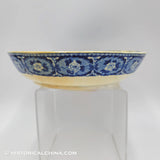 Octagon Church Footed Compote Historical Blue Staffordshire Ridgway Beauties AmericaZAM-186