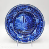 Table Rock Niagara Beaded Rim Bowl Historical Blue Staffordshire Seashell Border ZAM-24