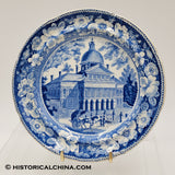 Circa 1835 Staffordshire Transferware Historic Boston State House Plate LAM-43