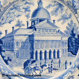 Circa 1835 Staffordshire Transferware Historic Boston State House Plate LAM-43
