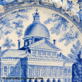 Circa 1835 Staffordshire Transferware Historic Boston State House Plate LAM-43