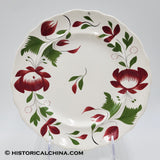 4 Early "Adams Rose" Staffordshire Ceramic Plates Hand Made & Decorated in 1830! LAM-47