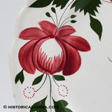 4 Early "Adams Rose" Staffordshire Ceramic Plates Hand Made & Decorated in 1830! LAM-47