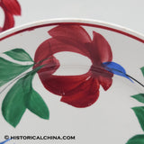 Pair of Late "Adams Rose" Staffordshire Hand Painted Plates Circa 1860 LAM-46