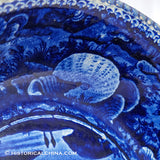 Table Rock Niagara Beaded Rim Bowl Historical Blue Staffordshire Seashell Border ZAM-24