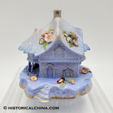Staffodshire Lilac Pastille Burner Cottage Hand Made & Decorated in 1830s LAM-50