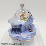 Staffodshire Lilac Pastille Burner Cottage Hand Made & Decorated in 1830s LAM-50