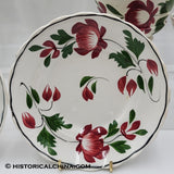 Set of 6 GORGEOUS Scalloped Rim Cups & Saucers "Early Adams Rose" Circa 1825 LAM-54
