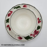 Set of 6 GORGEOUS Scalloped Rim Cups & Saucers "Early Adams Rose" Circa 1825 LAM-54
