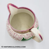 Hand Decorated English 19th Century Ceramic Grape Vine Motif Pink Luster Pitcher LAM-56