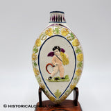 Circa 1810 "Farming Cherub" English Ceramic Pearlware Flask Handmade LAM-55