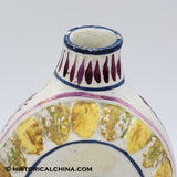 Circa 1810 "Farming Cherub" English Ceramic Pearlware Flask Handmade LAM-55
