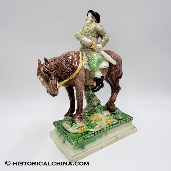 Staffordshire Ralph Wood Figure Mounted Hubibras Horse Rider Circa 1790 LAM-110