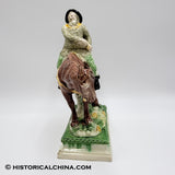 Staffordshire Ralph Wood Figure Mounted Hubibras Horse Rider Circa 1790 LAM-110