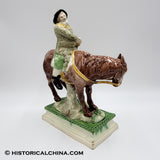 Staffordshire Ralph Wood Figure Mounted Hubibras Horse Rider Circa 1790 LAM-110