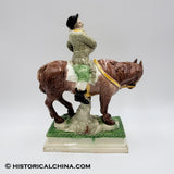 Staffordshire Ralph Wood Figure Mounted Hubibras Horse Rider Circa 1790 LAM-110