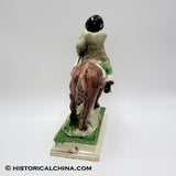 Staffordshire Ralph Wood Figure Mounted Hubibras Horse Rider Circa 1790 LAM-110