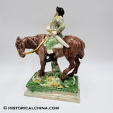 Staffordshire Ralph Wood Figure Mounted Hubibras Horse Rider Circa 1790 LAM-110