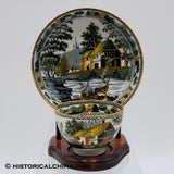 Antique English Ceramic Salopian Cup & Saucer w/ Deer & Cottage Circa 1820 LAM-57