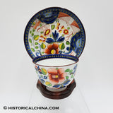 Guady Dutch "Single Rose" Hand Painted Cup & Saucer from 1820 LAM-58