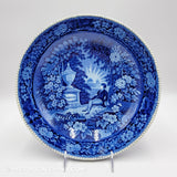 Lafayette at Washington's Tomb Beaded Rim Bowl Historical Blue Staffordshire ZAM-14