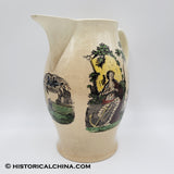 Circa 1800 Creamware Liverpool Pitcher w/ American Flagged Clipper Ships LAM-62